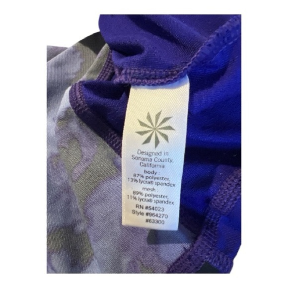 Athleta Vibrant Blue Patterned Long Sleeve Top - Picture 5 of 5